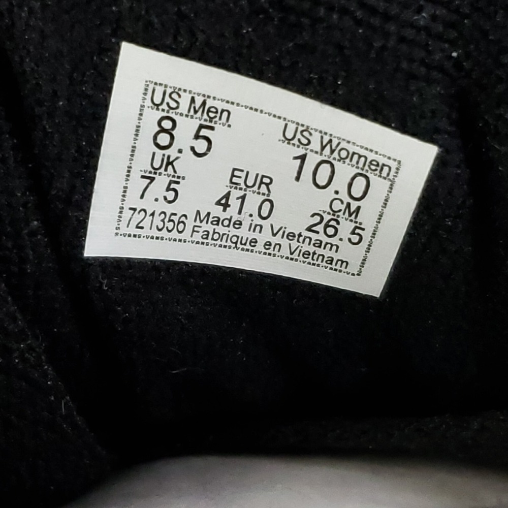 Vans Hylane Shoes Mens Size 8.5 Triple Black Skate Casual Sneakers Fat Tongue‎ - Picture 10 of 16